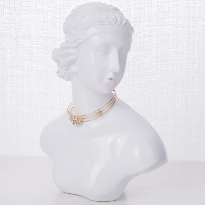 Newly Resin H21cm Necklace Earrings Jewelry Kit Display Sculpture Creative Mannequin Jewelry Show Stand Model Window For Women