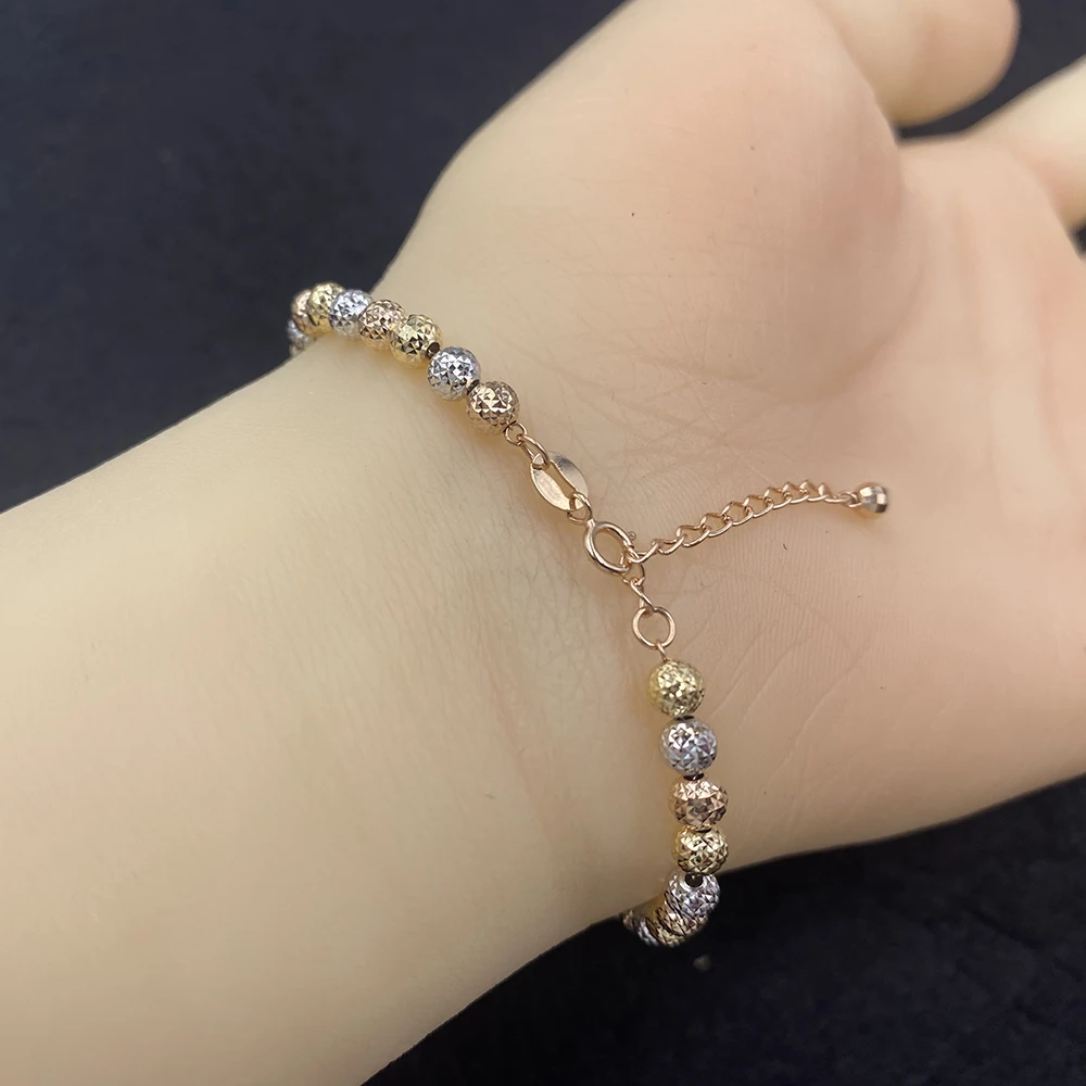 Sinya 18k Gold Pineapple Beads Bracelets High Luster Shine Fashion Style Au750 Jewelry Hot Sale Ladies Girls Mothers Lover Gift