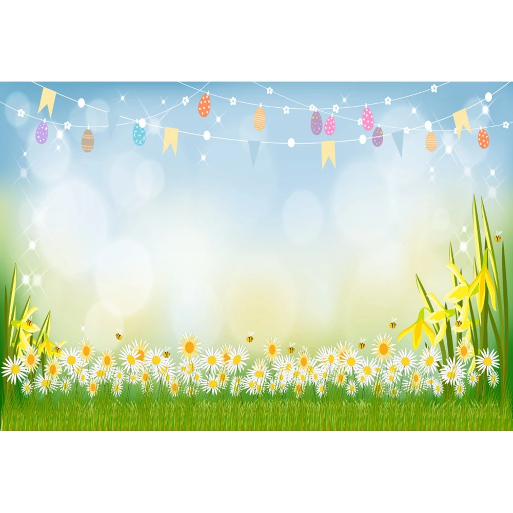 Yeeleイースターエッグ花ライトボケgrasslandl赤ちゃんの写真の背景写真装飾写真スタジオの背景