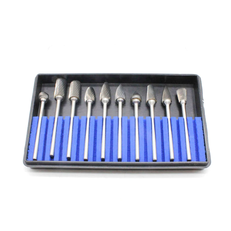 10Pcs Tungsten Carbide Milling Cutter Rotary Tool 2.35MM Shank Metalworking Jewelry Drills Bit