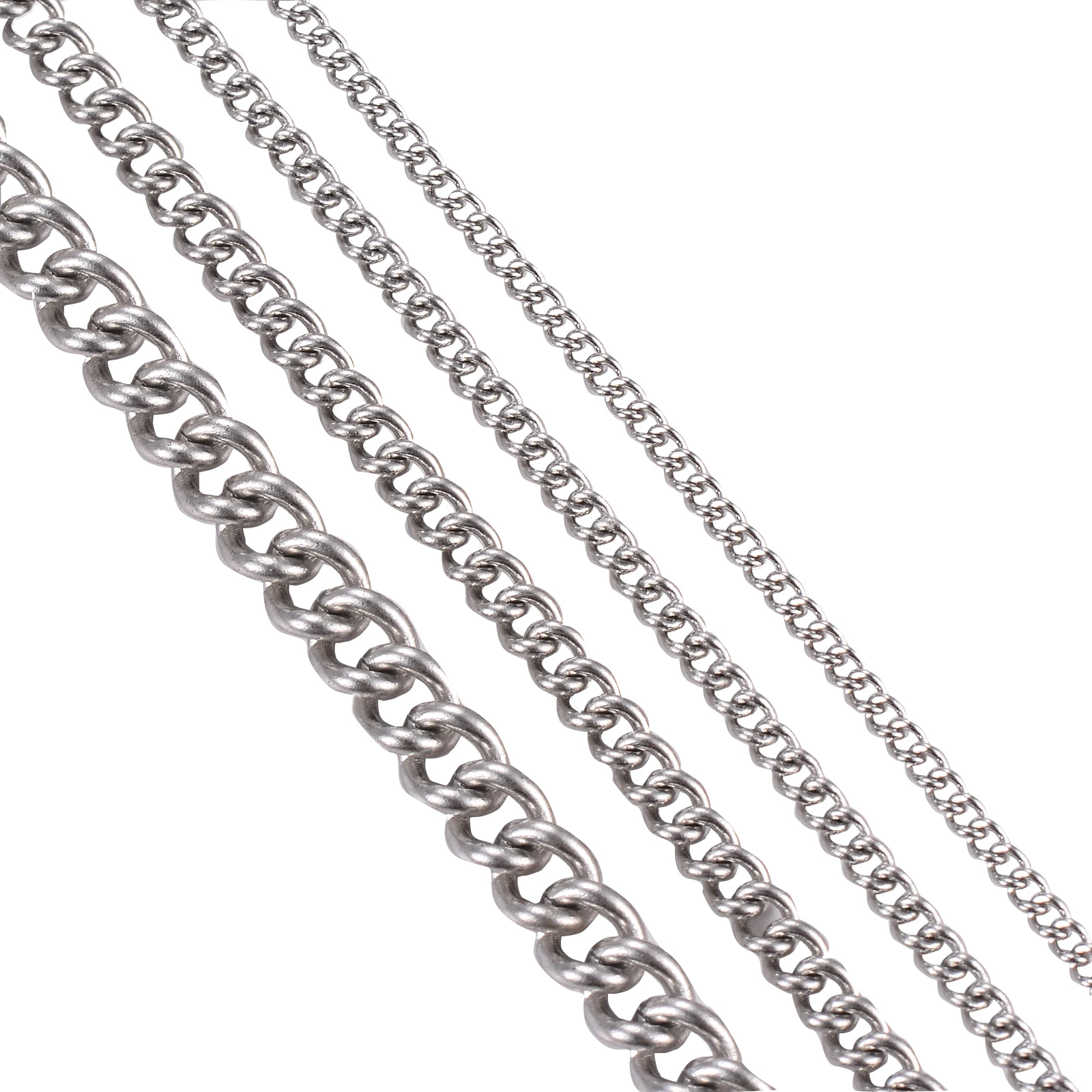 Wholesale 1meter/lot Stainless Steel Basic Link chain necklace 1.5/2/3/4.5mm necklace chain for DIY necklace jewelry making