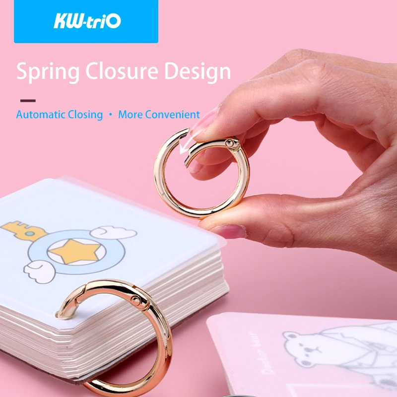 KW-triO Metal Spring Rings DIY Metal Loose-leaf Binding Rings Notebook Ring Binder Multi Purpose Spring Circle Office Supplies