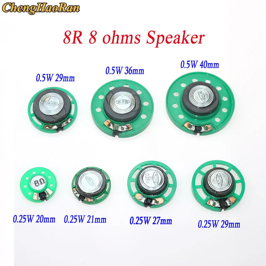 5pcs/Lot Ultra-thin speaker Doorbell horn Toy-car horn 8 ohms 0.25 0.5 watt 0.25W 0.5W 8R Diameter 20/21/23/27/29/36/40 MM