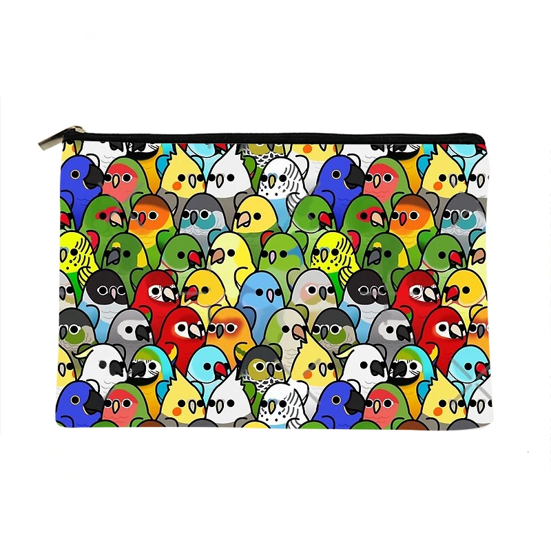 

Women Too Many Birds Printed Make up bag Fashion Women Cosmetics Organizer Bag for Travel Colorful Storage Bag for Lady Bag