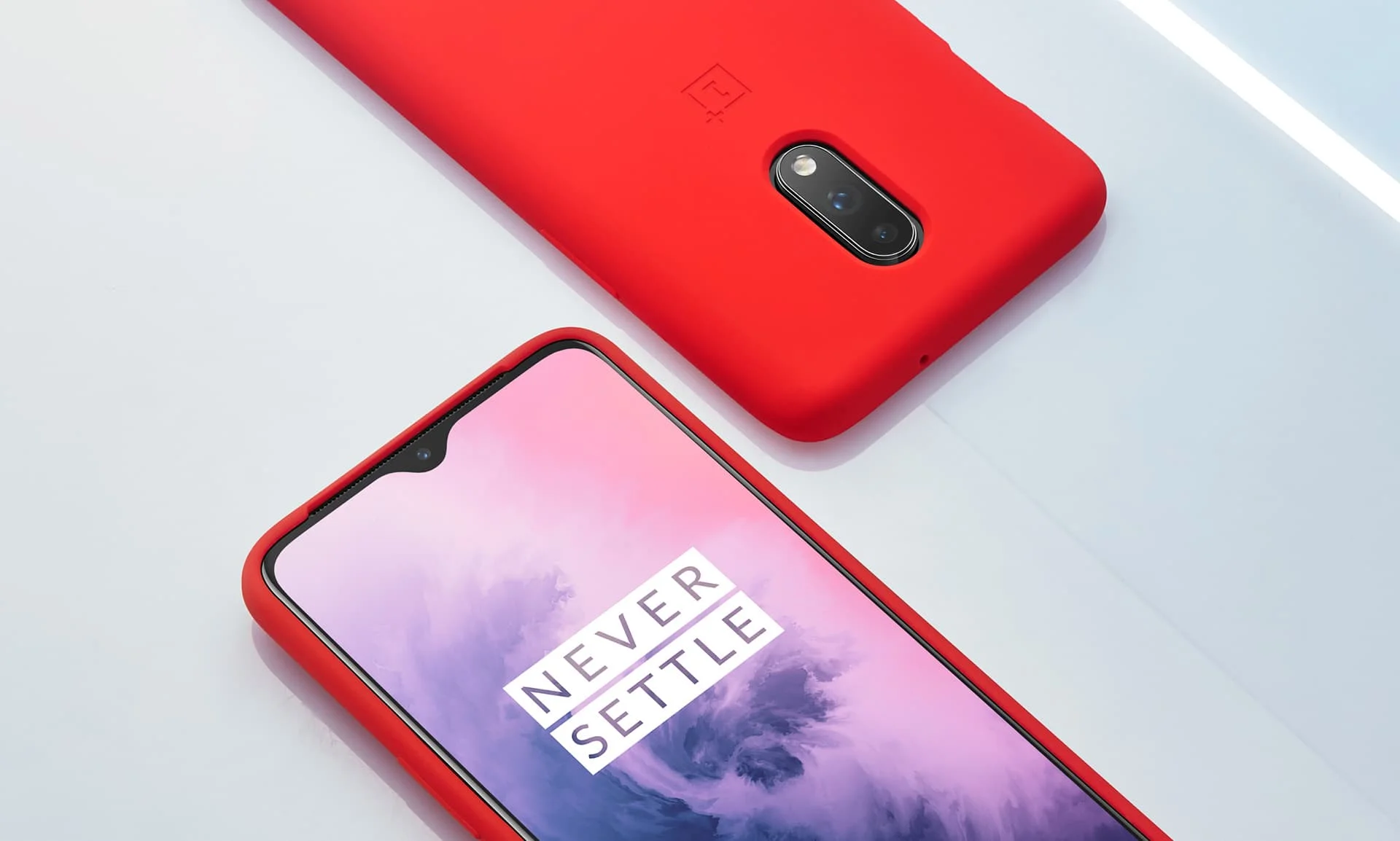 100% Original Official OnePlus 7 Case Cover Sandstone Bumper Nylon Silicone Red Matte protective Slim Back Case