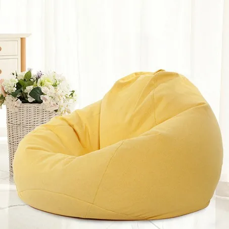 

Sofa-Cover Large Small Lazy Bean Bag Sofa Chairs Cover Without Filler Linen Cloth Lounger Seat Bean Bag Pouf Puff Couch
