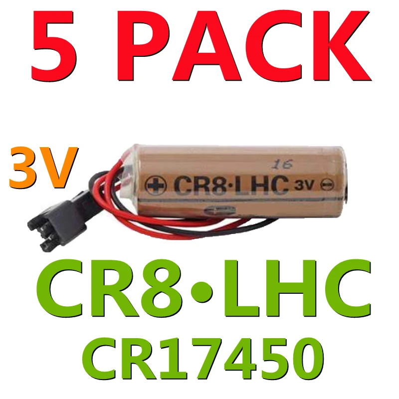 Lot 5pcs Original Battery Pack CR8.LHC 3V 2600mAh CR17450SE CR17450 PLC Industrial Lithium Batteries With Connector