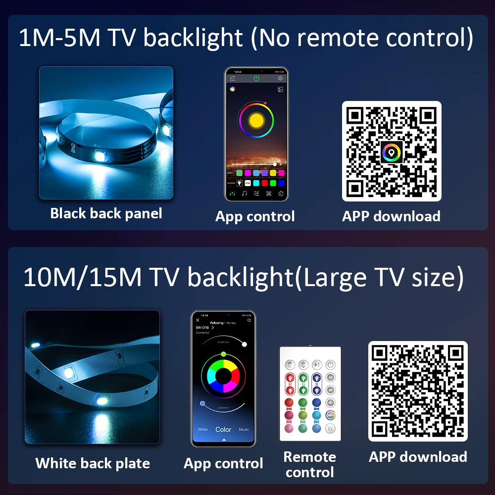 світлодіодную ленту, Bluetooth APP Control 5050 RGB Led Lights, 5V USB LED Strip Kolorowa taśma LED do podświetlenia telewizora Dekoracja pokoju