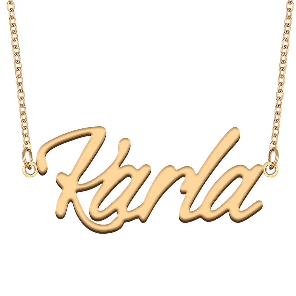 

Karla Name Necklace Personalized for Women Stainless Steel Jewelry Dainty Nameplate Pendant Femme Mothers Girlfriend Gift