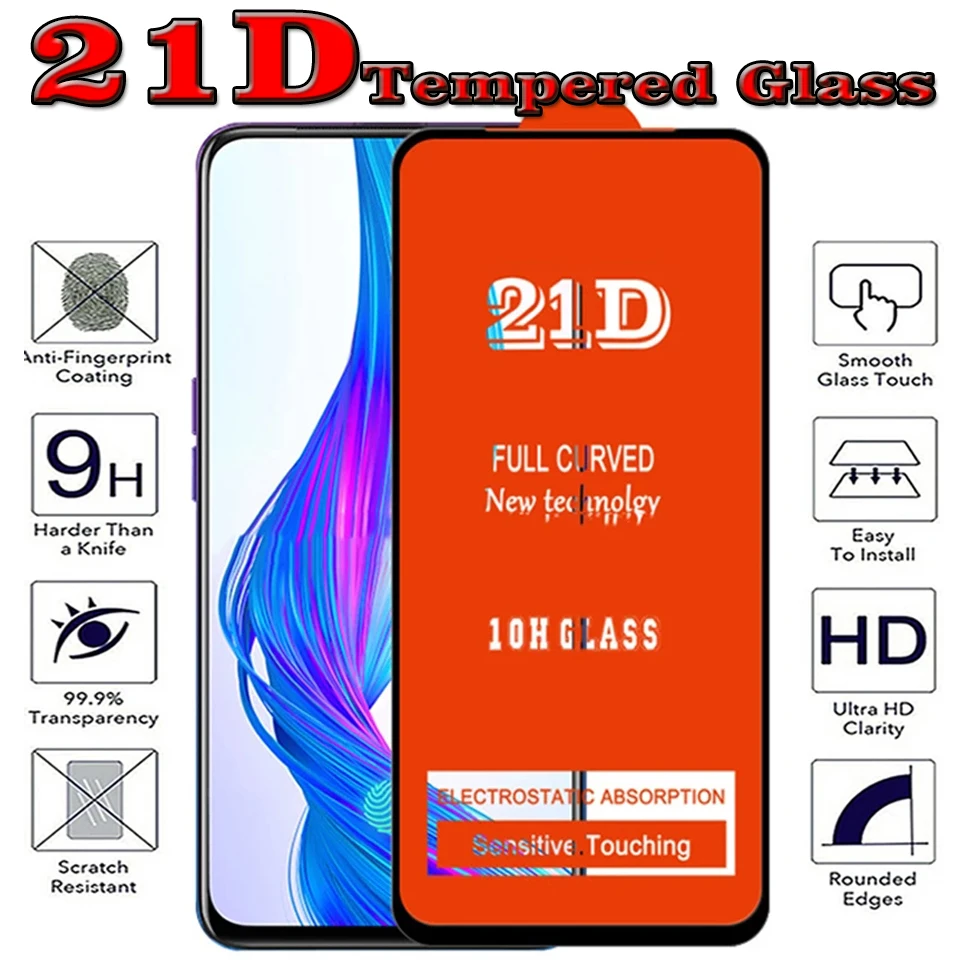 100Pcs 21D Tempered Glass For Mi Poco X3 Pro F3 F2 Pro Screen Protector For Xiaomi Redmi Note 10S 10 Pro Protective Glass Film