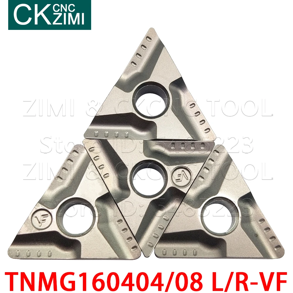 TNMG-insertos de Cermet de carburo de TNMG160404R-VF, 1604 TNMG160404L-VF, herramientas de ranurado Triangular, herramientas de torno de Metal CNC