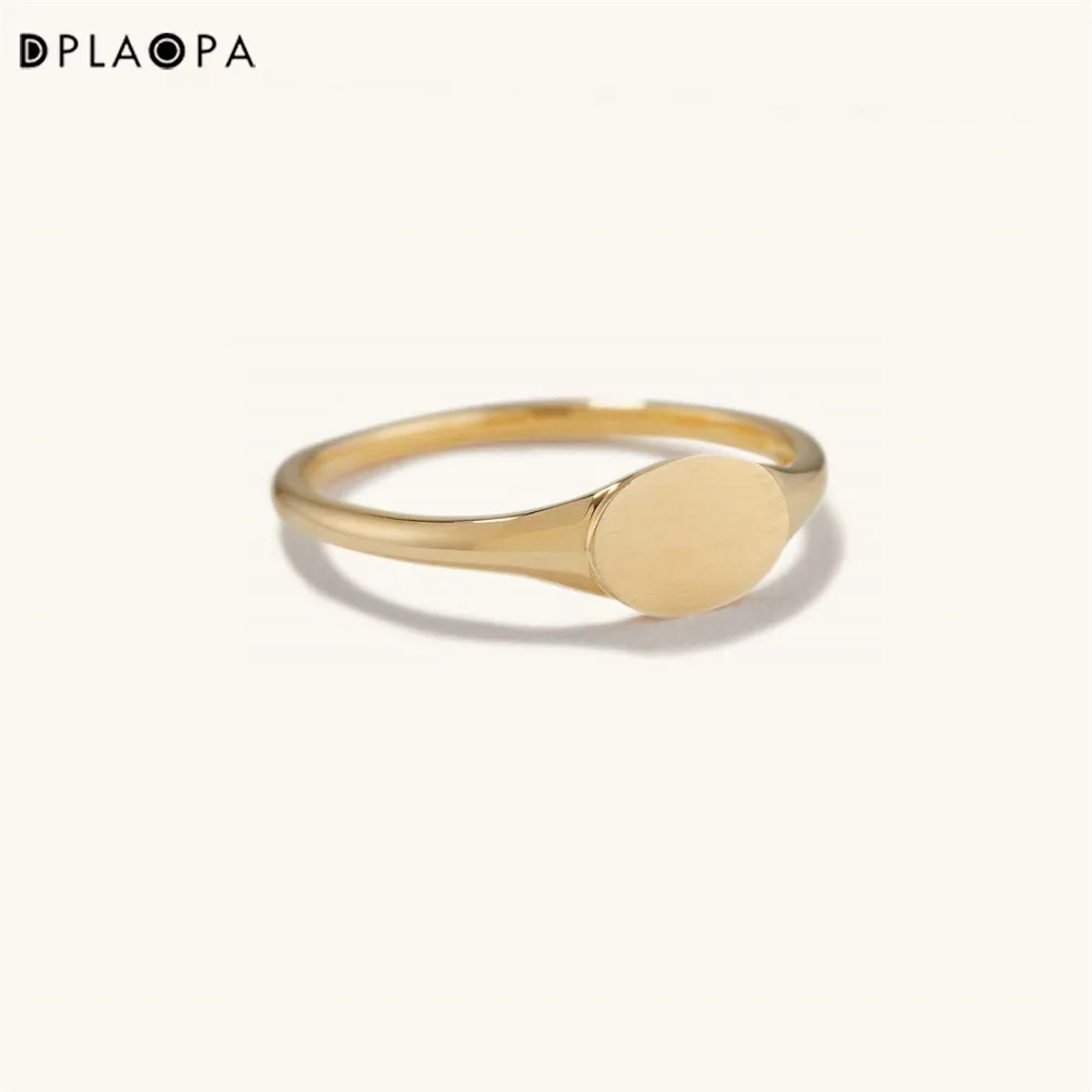 DPLAOPA 925 Sterling Silver Gold Signet Ring Women Definite Luxury Jewelry Screw Fine Jewelry Fashion Round Wedding Jewels