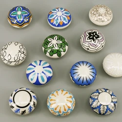 1x Ceramic Furniture Knob Round Porcelain Kitchen Cabinet  pulls Drawer Dresser Knob Handles