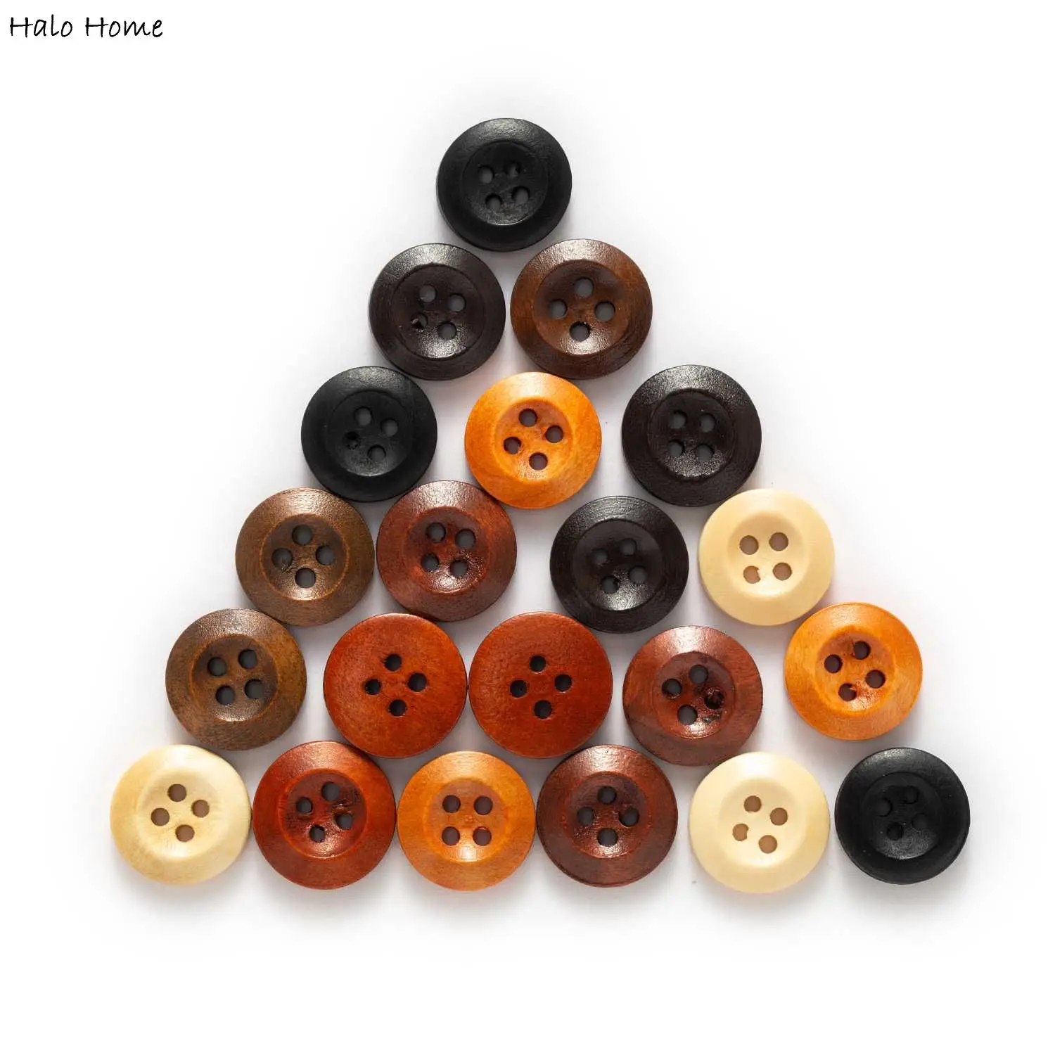 4 Hole 7 Colors Round Wooden Buttons Sewing Scrapbook Clothing Crafts Gift Jacket Blazer Sweaters Handwork Accessories 10-25mm