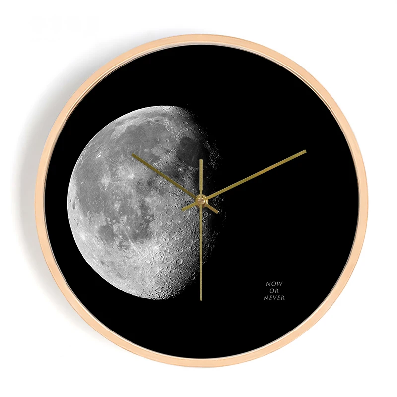 The vast universe theme living room decorative wooden wall clock Explore the Moon Art Wall Clock