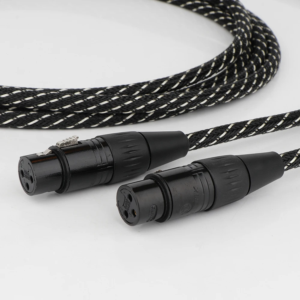 Par de Cable de interconexión de equilibrio de Audio Hifi XLR macho a xlr hembra con Cable de extensión XLR de enchufe chapado en oro