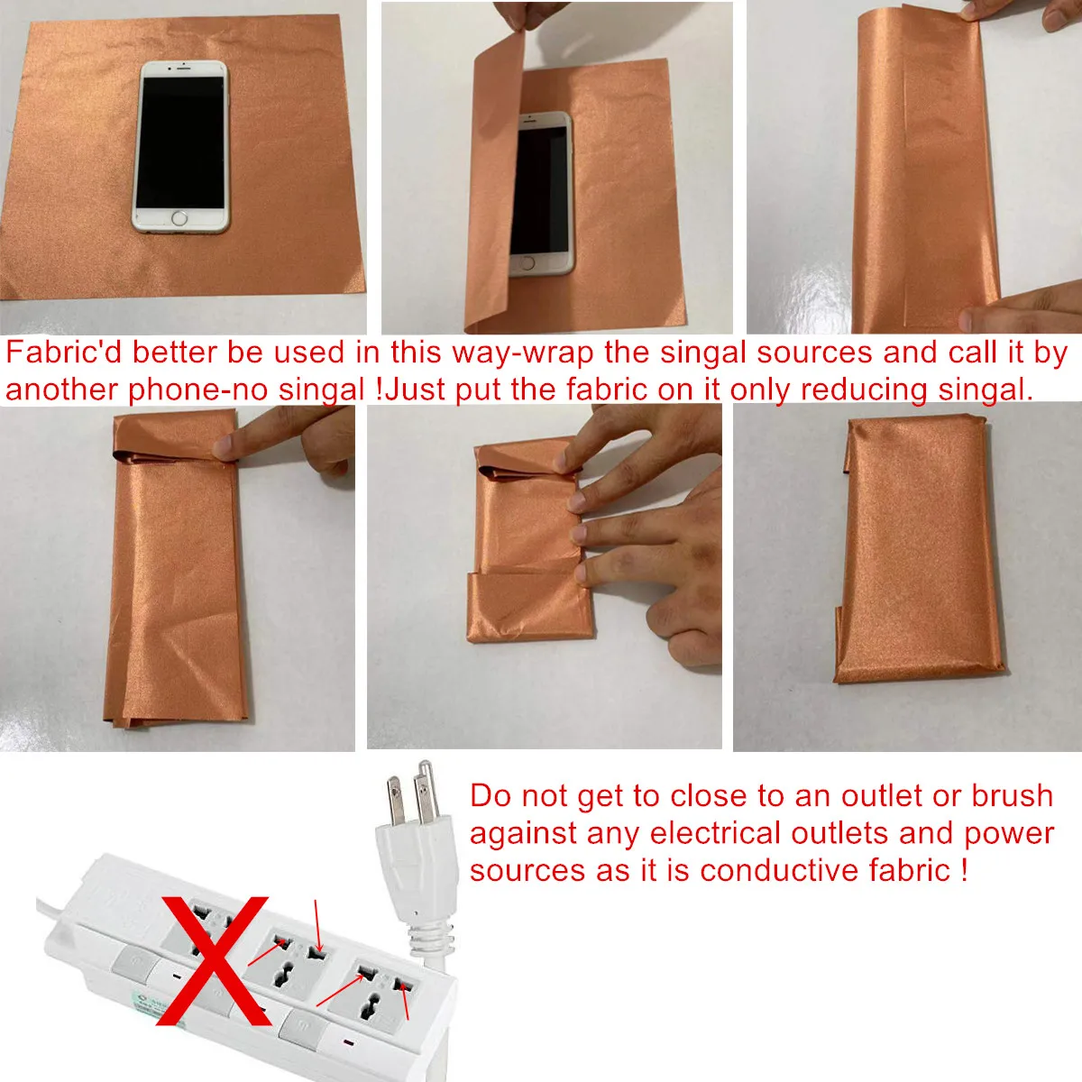 Faraday Cloth Conductive Copper Fabric Reduce EMF/EMI Protection Material Blocking RFID/RF Shields Signals (WiFi, Phone)