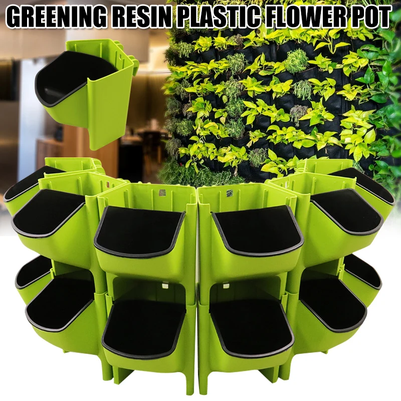 Vertical Hanging Flower Pot for Balcony, Garden Supplies, Planting Stackable, Yard Planting, 1, 2, 4, 6, 8Pcs