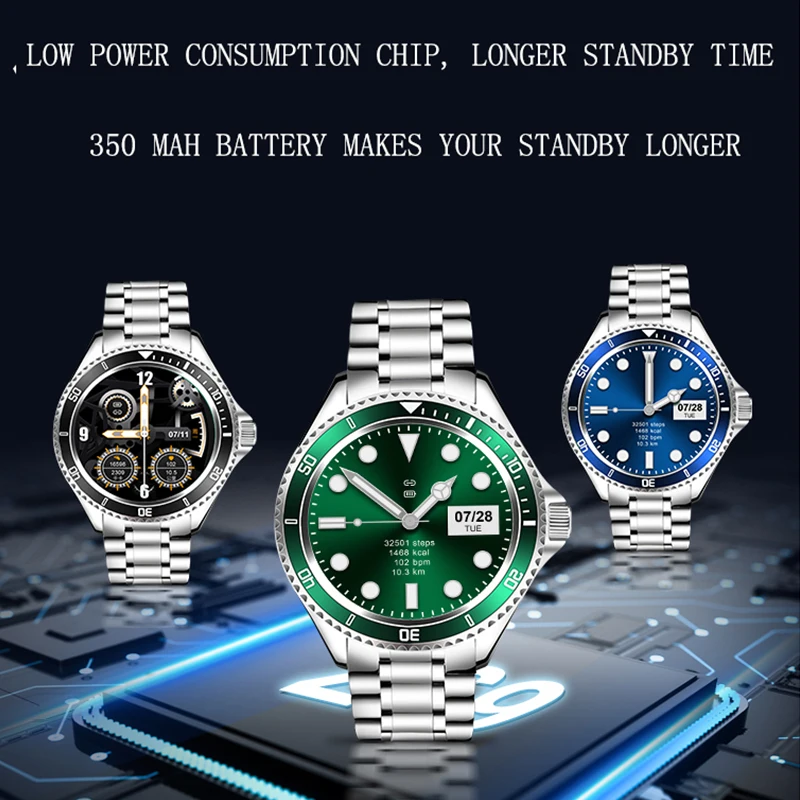 New arrival Music Playback Smart Watch HD Full Round Screen Bluetooth Call Business Smart watch Sports Fitness For Android IOS