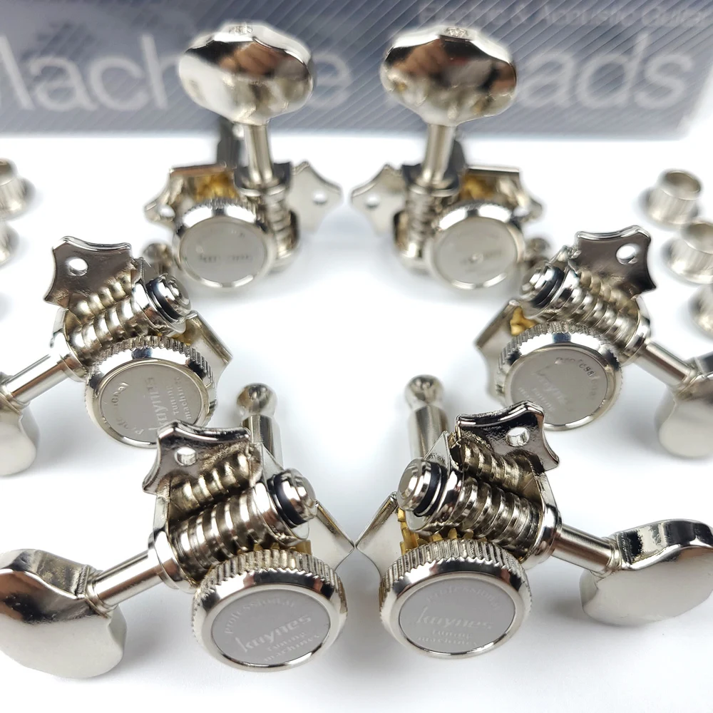 NEW Vintage 1:16 Open Gear Locking Tuning Pegs Gear Butterbean Guitar Machine Heads Tuners Nickel Silver