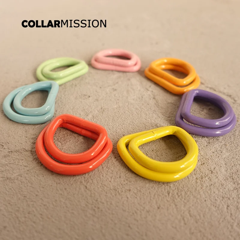 10pcs/lot D Ring for 20mm and 25mm Webbing Sewing Mountaineering Bag DIY Dog Collar Accessory Plated D-Shaped Buckle 7 Colours