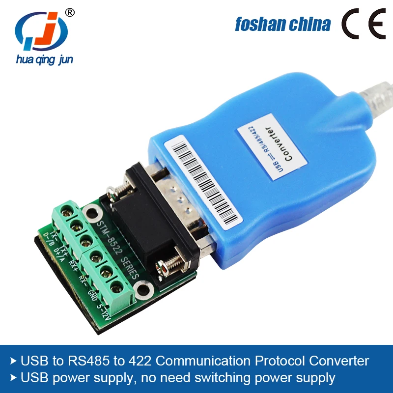 Huaqingjun USB untuk RS485 422 Protokol Komunikasi Converter Kabel DB9 untuk Otomatisasi Industri