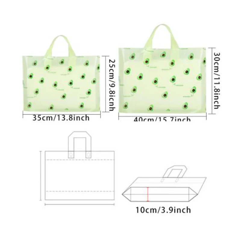 Thick Plastic Bags with Handle for Jewelry, Cute Handles, Various Patterns, Gift Box, Wedding Party Favor Packaging, 5PCs