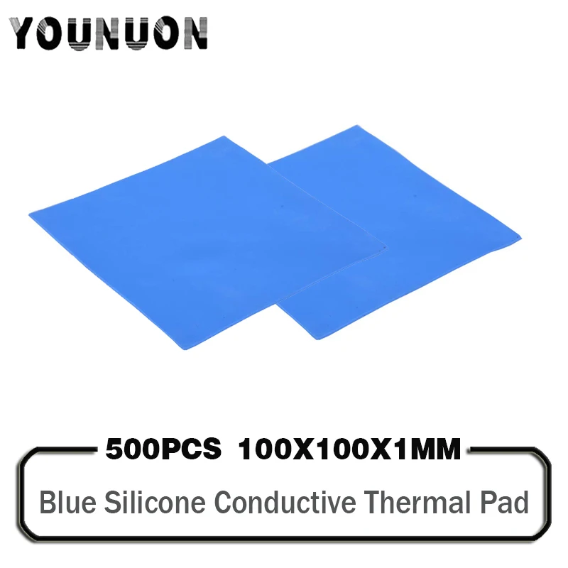 

500 Pieces 100x100x1mm IC Chip Conduction Heatsink Thermal Pads Compounds Silicone Pad 100*100*1mm