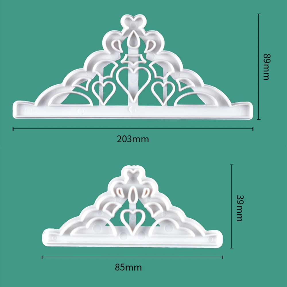 2pcs Crown Plastic Fondant Cutter Cake Mold Fondant Cupcake Decorating Tools Chocolate Gumpaste Mold Cake Decorating