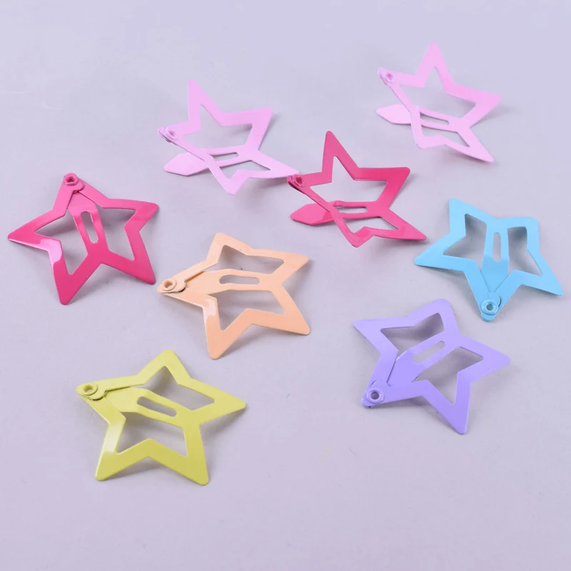 20pcs/lot 3CM Mini Star Hair Clip Kids Glitter Metal Hair Clips Barrettes Hairpins Girls Hair Accessories Headwear Styling Tools