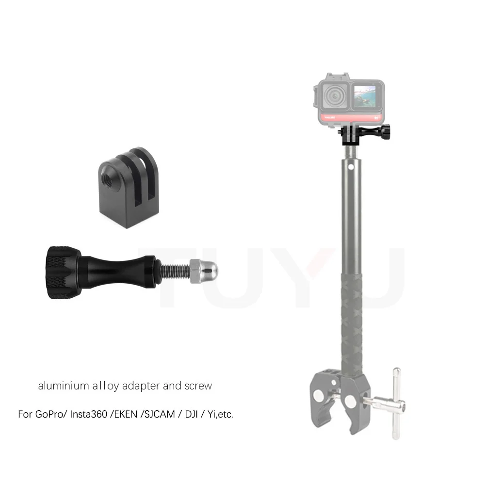 Vkesen Supporto per moto Insta 360 X4/X3/ONE X2/ONE RS, morsetto per manubrio moto/bicicletta, compatibile con GoPro Hero 12/11/10/9/8, DJI Osmo Action, Insta360 Ace/Ace Pro