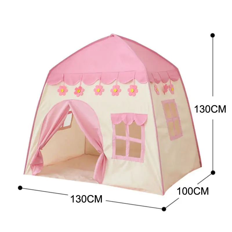 Children Teepee Tipy Princess Castle Wigwam Toy with LED Light ent for Kids Boys Girls Foldable Tent Playhouse Outdoor Toys Gift