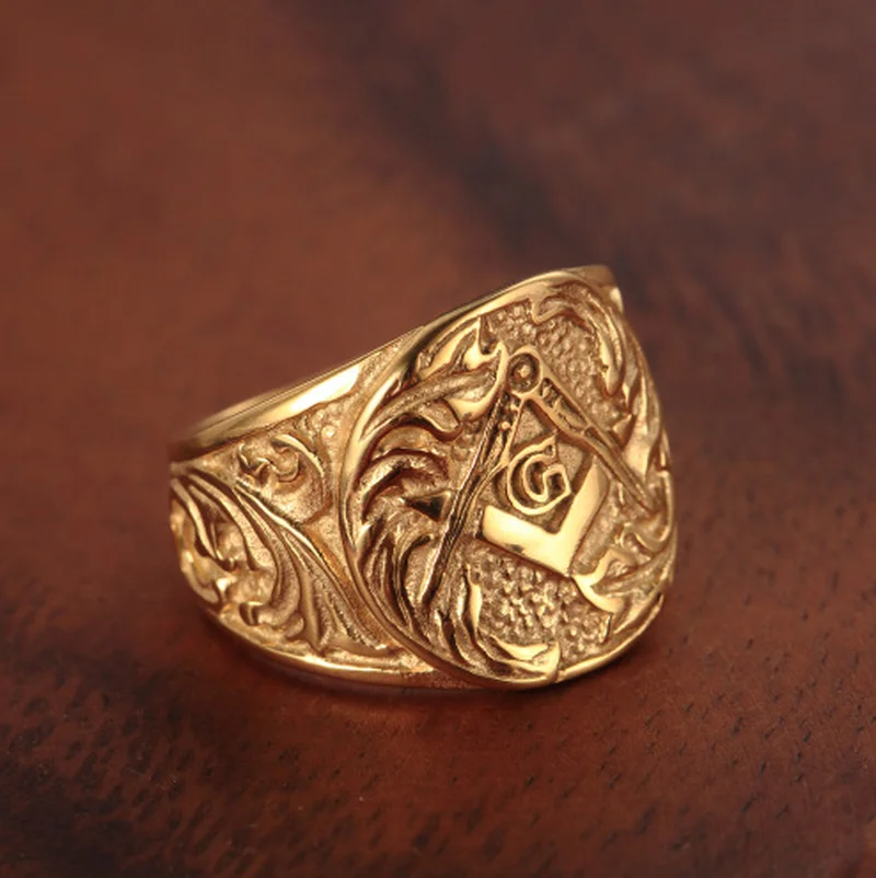 Vintage Masonic Ring Men Personality Charm Eye of Power Gold Silver Colored Ring Party Casual Accessories Wholesale Gifts