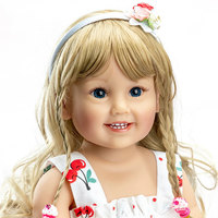 New Golden Curly Hair Wig for 22inch Reborn Dolls, Long Curly Hair for 48-55cm Silicone Reborn Baby Doll Hair Wig