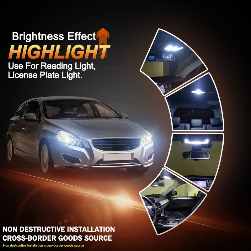 Jiachi 2 قطعة C10W C5W Led Canbus 3014 اكليل ضوء 31 مللي متر 36 مللي متر 41 مللي متر خطأ الحرة لمبات السيارات قبة مصابيح القراءة الداخلية 12-24 فولت الأبيض #4