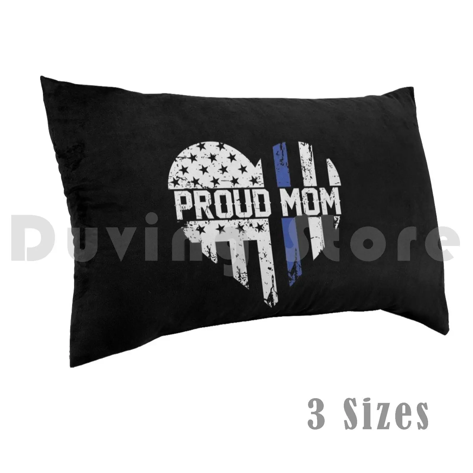 Copy Of Thin Blue Line American Flag Heart-Proud MomPillow case Washable Face Reusable Face