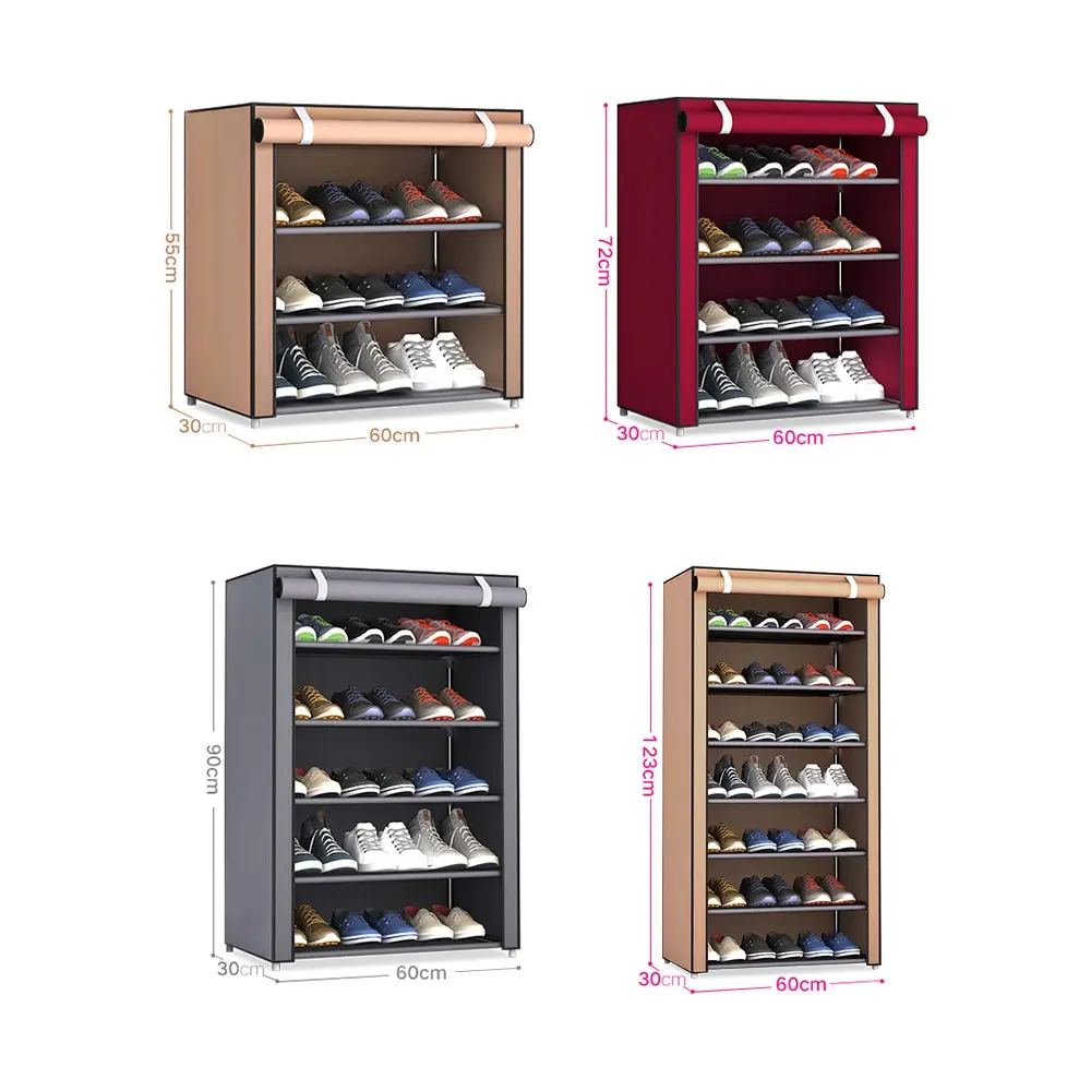 Multicamada de tecido não tecido destacável sapato rack dustproof sapato gabinete casa suporte de pé sapatos organizador espaço-economia suporte