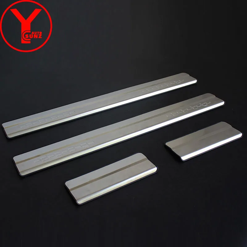 

Stainless Steel Scuff Plate Door Sill Door Step Protector Car Styling Accessories For toyota vios Sedan 2014 2015 2016 YCSUNZ