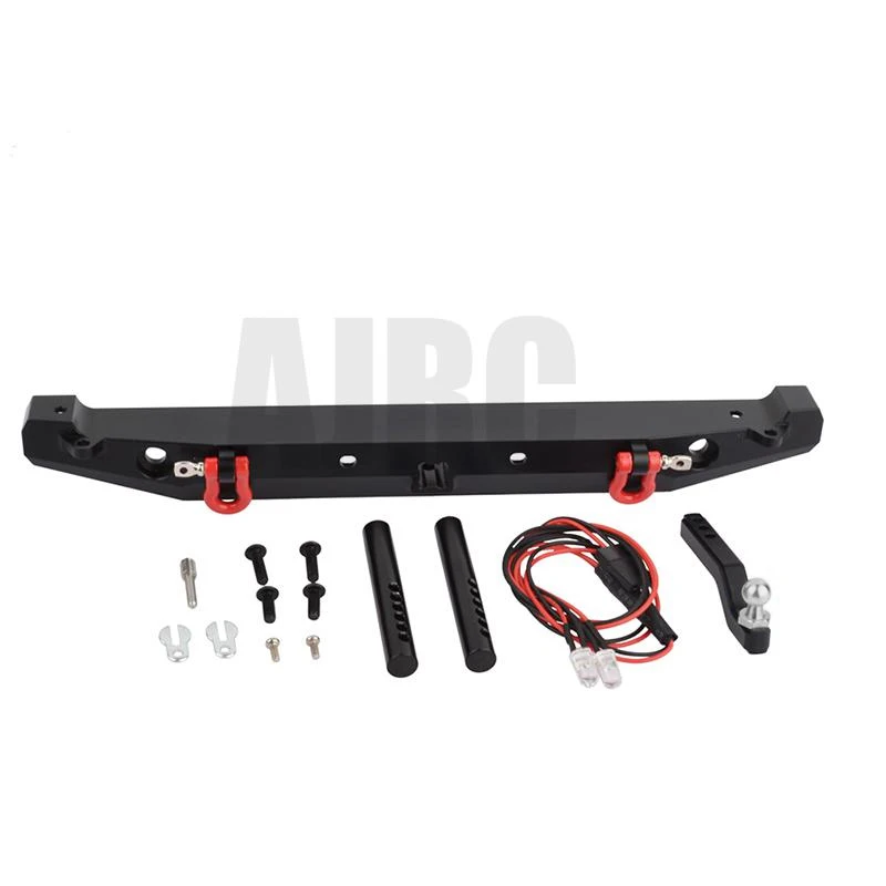 Trx-4 Aluminum Alloy Rear Bumper With Trailer Hitch Upgrade Parts For 1/10 Rc Crawler Car Trax Trx4 Defender Bronco