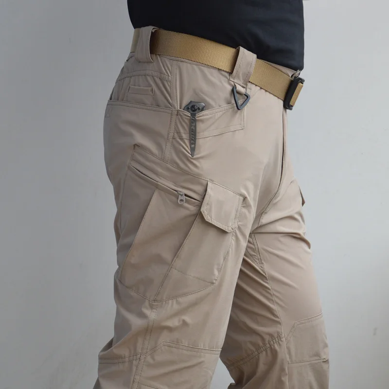 

2021 Spring Autumn New Quick dry Cargo Pants men Breathable pockets Men's casual Hiking pants oversized Straight trousers Male