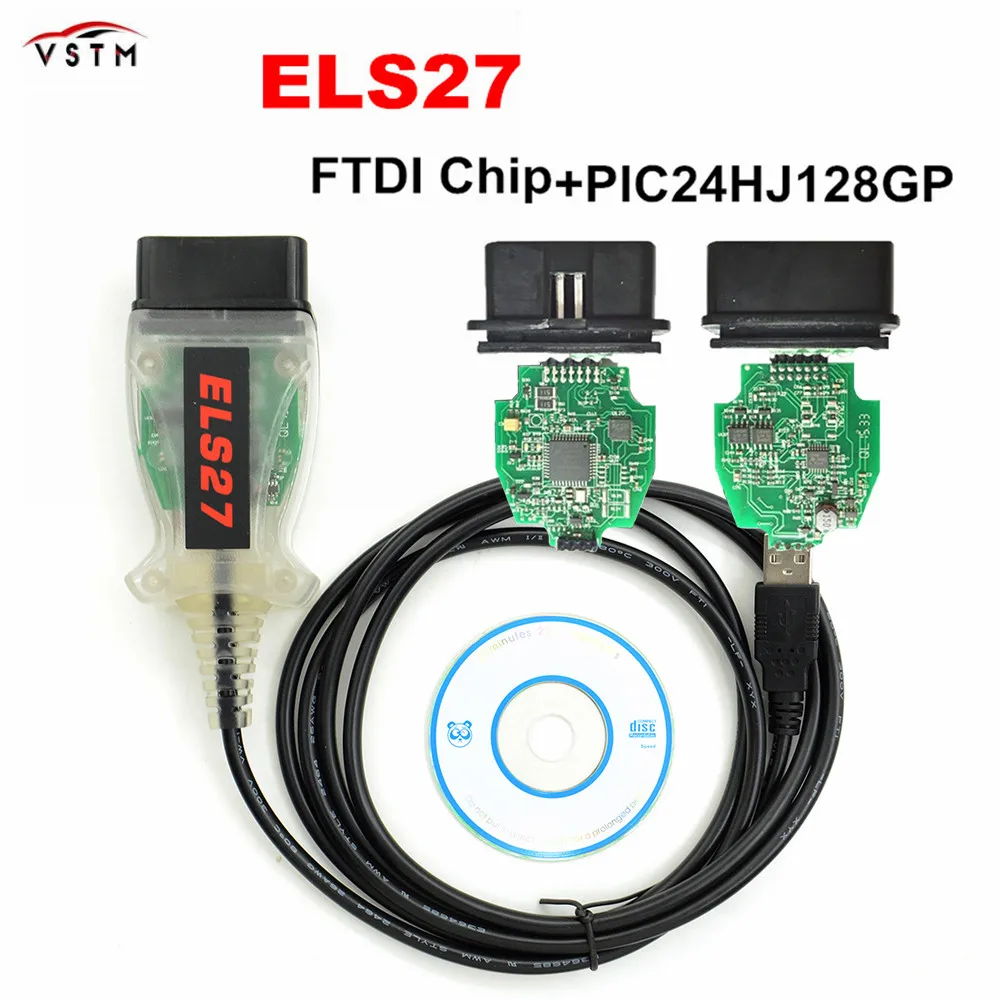 New Mircochip Multi-Language Works ELM327&J2534 Pss-Thru For F-ORD/M-az V2.3.8 ELS27 FORScan Green PCB PIC24HJ128GP+FTDI New Mi