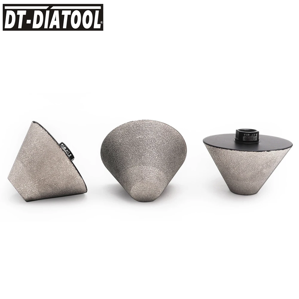 DT-DIATOOL 3pcs/set Diamond Chamfer Bits Finger Milling Bits M14 Thread for Tile Ceramic Dia 82mm/ 3-1/4