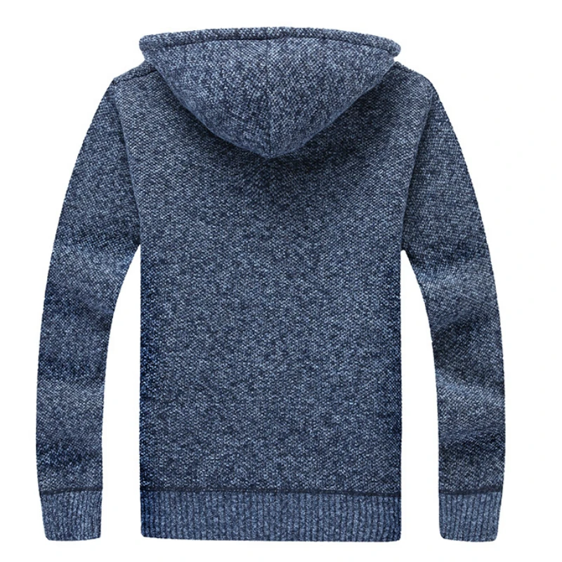 الشتاء الرجال Sweatercoat مقنعين سترة متماسكة معطف الرجال الصوف محبوك سترة جاكيتات عادية الصلبة سترة سترة رجل الملابس