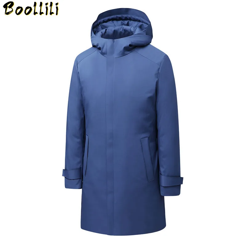 Piumino di marca di moda giacca invernale da uomo con cappuccio cappotto invernale lungo giacca parka calda spessa cappotti lunghi di piume maschili abbigliamento da neve