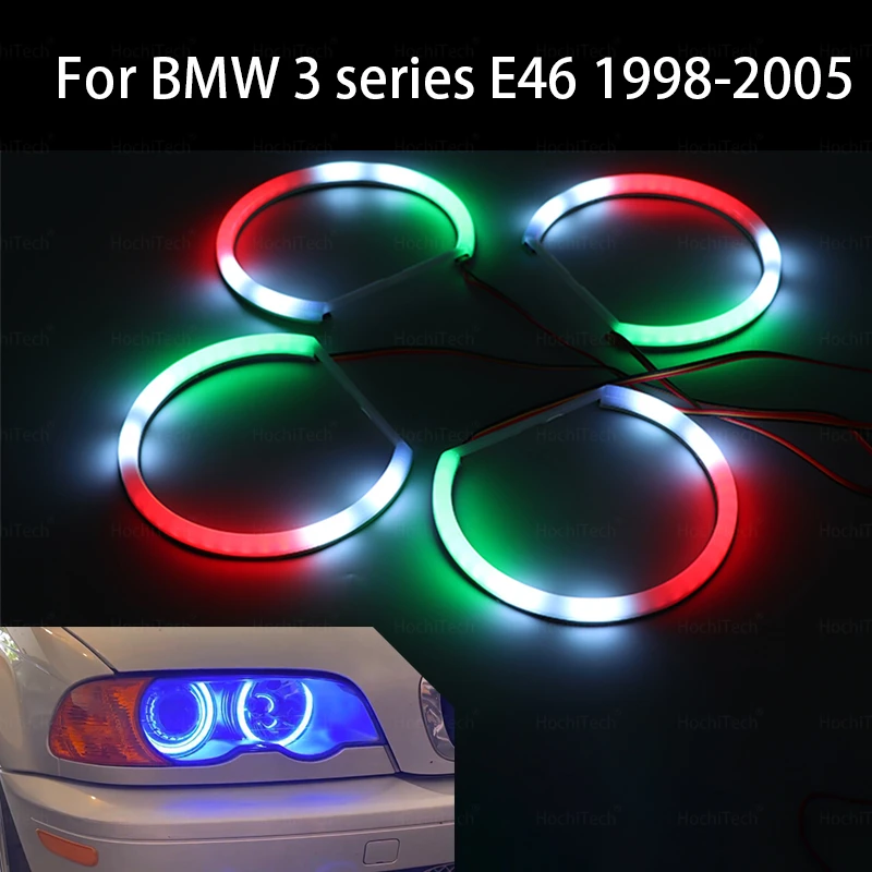 

High Quality 316i 318i 320d Colorful Sequential Flowing For BMW E46 1998-2005 RGBW Cotton LED Angel Eyes Revolving Dynamic Light