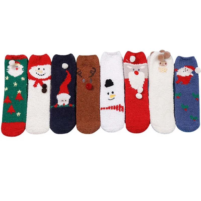 

LKWDer 3 Pairs Fluffy Warm Christmas Sock Cartoon Coral Velvet For Princess Birthday Gifts Home Womens Girl Soft Bed Floor Socks