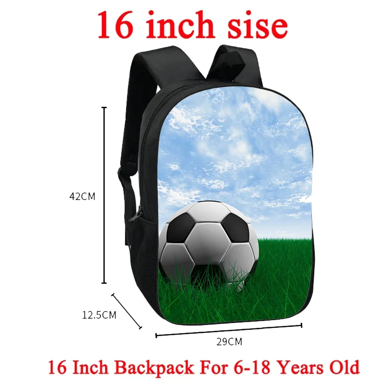 Sac à Dos Imprimé Football pour Jeunes, Cartable d\'École, Grande Capacité, Sacs de Rangement, Sac d\'Ordinateur, Cadeau pour Enfants, Garçons et Bol