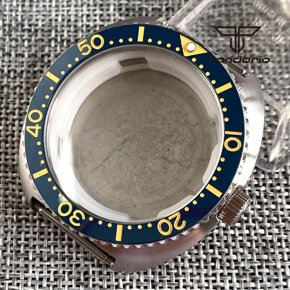 43mm Solid Stainless Steel Watch Case Sapphire Glass Multi-colored Ceramic Bezel Insert Fit for NH35 NH36 Movement Screw Crown