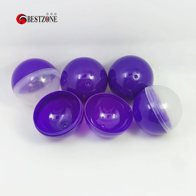 100Pcs/Lot 32MM Plastic Empty Toy Vending Capsules Half Clear Half Color Round Surprise Ball 1-1/4" Children For Vending Machine