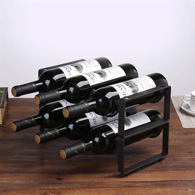 Iron Shelving Superimposed Wine Bottle Holder Multi-bottle Wine Rack Bar Stand For Cabinet Decoration New Year 2022 Christmas